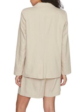 Veste Blazer Vila Jolanda Beige pour Femme