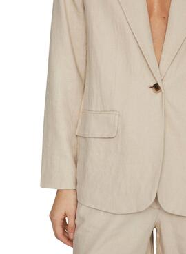 Veste Blazer Vila Jolanda Beige pour Femme