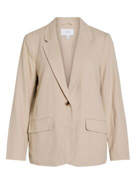 Veste Blazer Vila Jolanda Beige pour Femme