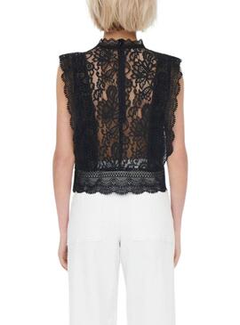 Blouse Only Karo noir pour femme