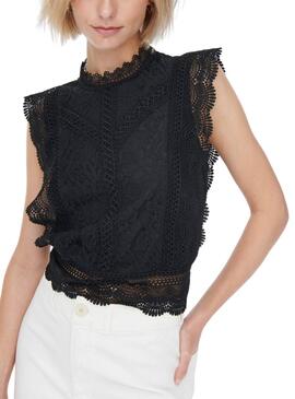 Blouse Only Karo noir pour femme