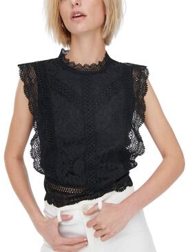 Blouse Only Karo noir pour femme