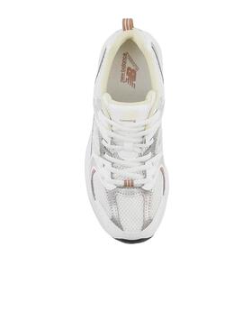 Chaussures New Balance 530 Blanc et Argent.