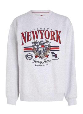 Sweat à capuche Tommy Jeans Vintage gris pour femme
