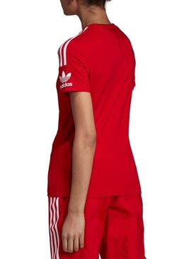 T-Shirt Adidas 3 bandes Rouge Femme