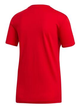 T-Shirt Adidas 3 bandes Rouge Femme