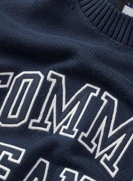 Maillot Tommy Jeans Logo Retro bleu marine pour homme