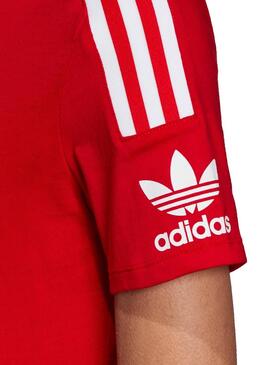 T-Shirt Adidas 3 bandes Rouge Femme