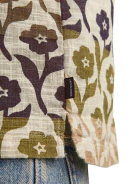 Chemise Jack and Jones bleue à fleurs vertes pour homme