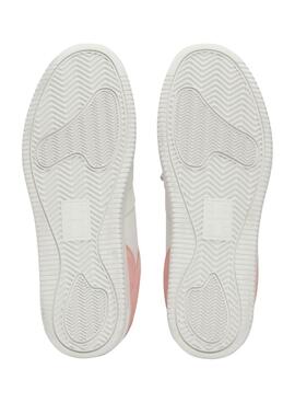 Baskets rétro roses et blanches Tommy Jeans pour femme