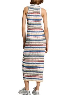 Robe Pepe Jeans Iris à rayures multicolores pour femme