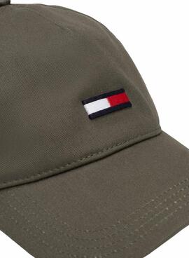 Casquette Tommy Jeans Flag verte pour homme et femme