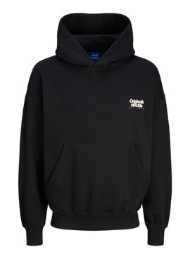 Sweat à capuche Jack and Jones Brooklyn noir pour homme.