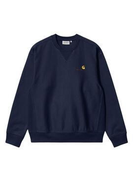 Sweat à capuche Carhartt American Script bleu marine pour homme