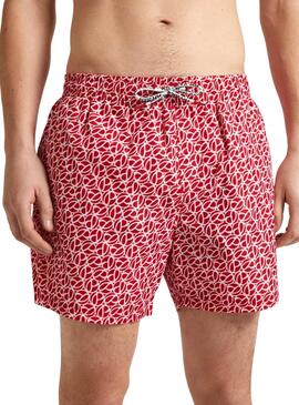 Maillot de bain Pepe Jeans imprimé rouge pour homme