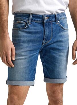 Shorts Pepe Jeans Denim Ajustado Azul Para Hombre