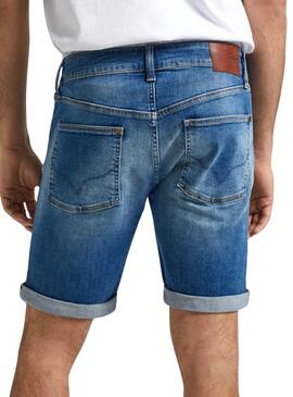 Shorts Pepe Jeans Denim Ajustado Azul Para Hombre