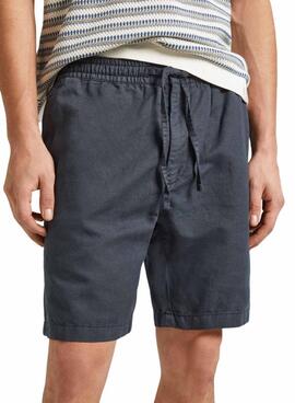 Shorts Pepe Jeans en lin bleu marine pour homme