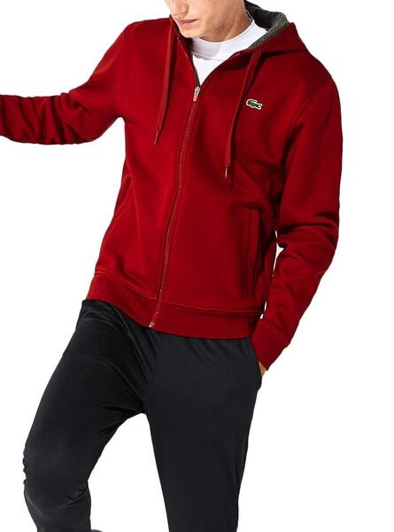 sweat zippé capuche homme lacoste