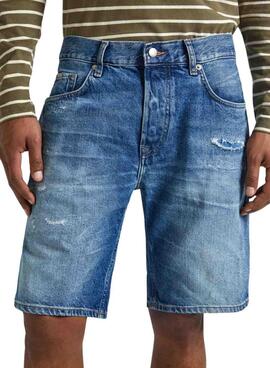 Shorts Pepe Jeans Repair Bleu Pour Homme