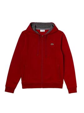 Sweat Lacoste Sport Zipper Grenat Homme