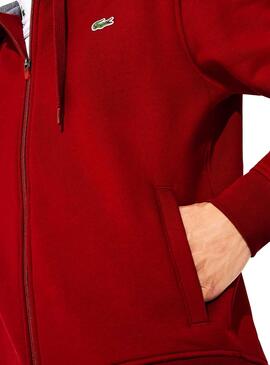 Sweat Lacoste Sport Zipper Grenat Homme