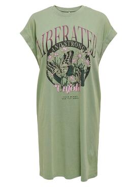 Robe Only Lucy verte pour femme