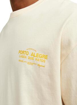 T-shirt Jack and Jones Jormercado beige pour homme