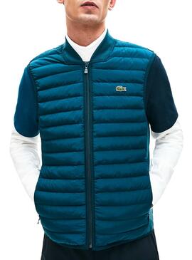 Gilet Lacoste Rembourré Bleu Pour Homme