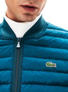 Gilet Lacoste Rembourré Bleu Pour Homme