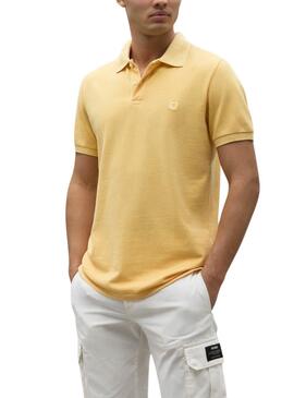 Polo Ecoalf Ted jaune pour homme