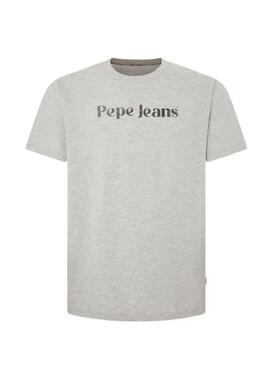 T-shirt Pepe Jeans Basic Gris Avec Logo Sur La Poitrine
