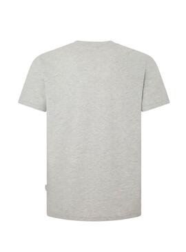 T-shirt Pepe Jeans Basic Gris Avec Logo Sur La Poitrine