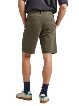 Shorts Pepe Jeans Regular Vert Pour Homme