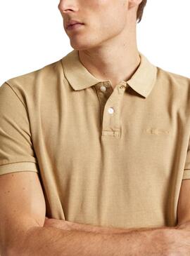 Polo Pepe Jeans New Oliver Beige Pour Homme