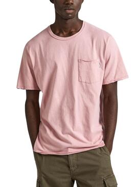 T-shirt Pepe Jeans Carrinson Rose Pour Homme