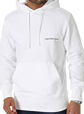 Sweat à capuche Calvin Klein Jeans Institutional Hoodie Blanc