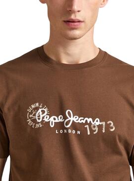T-shirt Pepe Jeans Camille Marron Pour Homme