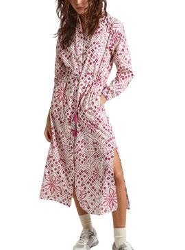 Robe Pepe Jeans Paz Blanc Pour Femme