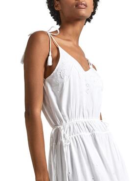 Robe Pepe Jeans Dusana Blanc Pour Femme