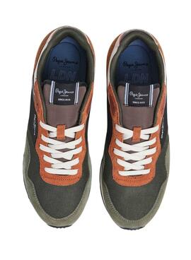 Chaussures Pepe Jeans London Grade vertes pour homme.