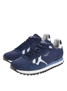 Chaussures Pepe Jeans Brit On bleu pour homme.