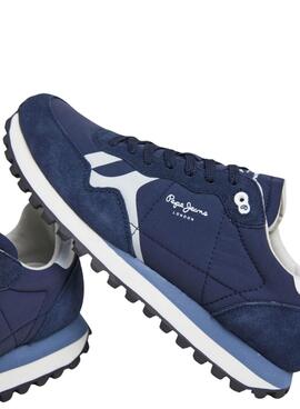 Chaussures Pepe Jeans Brit On bleu pour homme.
