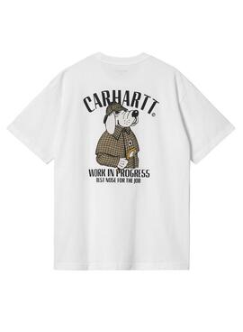 T-shirt Carhartt Inspector blanc pour homme