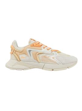 Chaussures Lacoste L003 beige et corail pour homme