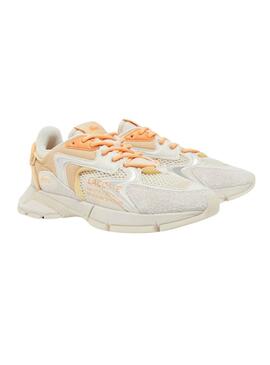Chaussures Lacoste L003 beige et corail pour homme