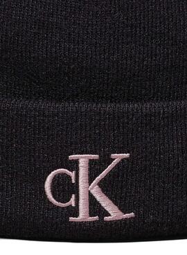 Bonnet Calvin Klein Jeans Monogramme noir pour femme