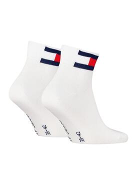 Paquet de 2 chaussettes Tommy Jeans TH UNI blanches pour homme et femme