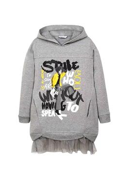 Robe Mayoral Cagoule Gris Fille