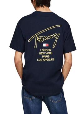 T-shirt Tommy Jeans City bleu marine pour homme